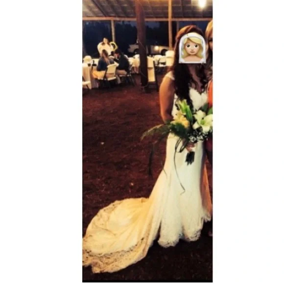 Custom Made Chantilly Lace Wedding Dress